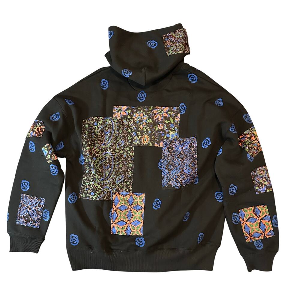 NWT Rastah Block Print Patchwork Hoodie "Version 4" Unisex SOLD OUT $300 floral - Picture 4 of 8